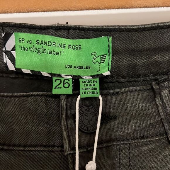 Sandrine Rose NEW sz 26 super flare black jeans mid-high rise $178 retail bell - Picture 4 of 16